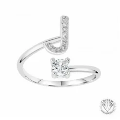 Athème Bague Initiale J Femme B2804-J - Métal Argent | Femme Bague