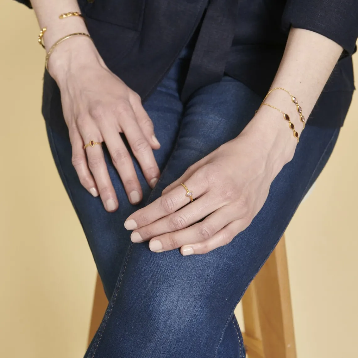 Kosma Paris Bague Kira Doré & Améthyste | Femme Bague