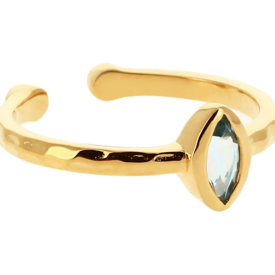 Kosma Paris Bague Kira Doré & Topaze Bleu | Femme Bague