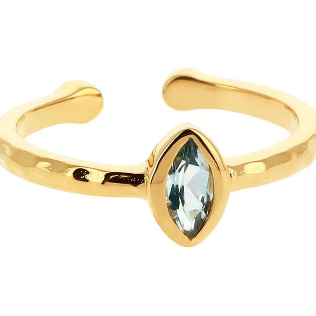 Kosma Paris Bague Kira Doré & Topaze Bleu | Femme Bague