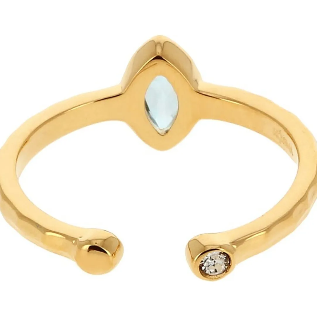 Kosma Paris Bague Kira Doré & Topaze Bleu | Femme Bague