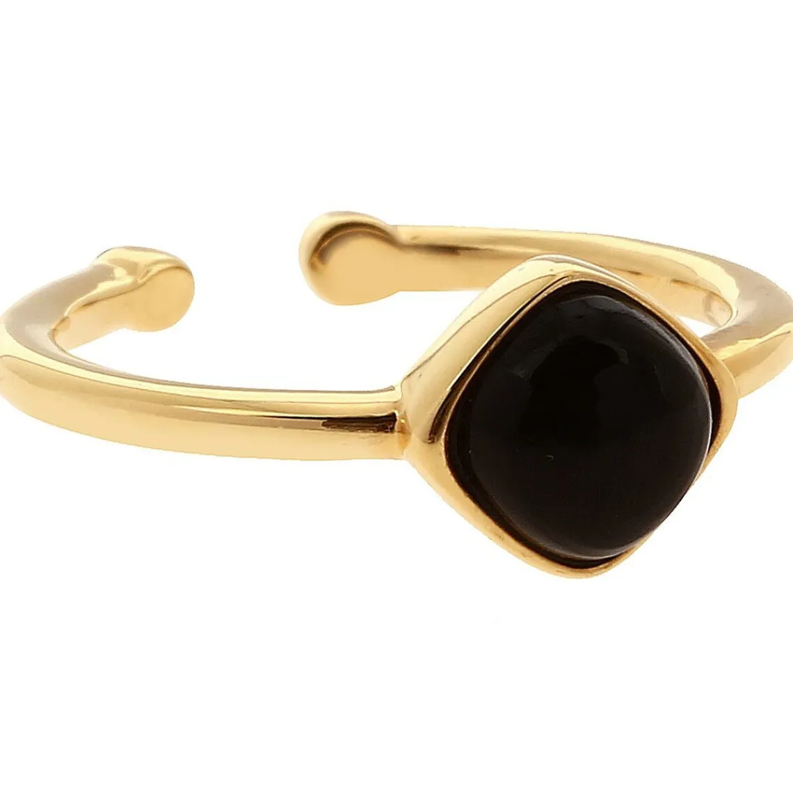 Kosma Paris Bague Kosma Ella BRSL0438-OR - Métal Doré Jaune & Onyx Noir Femme | Femme Bague