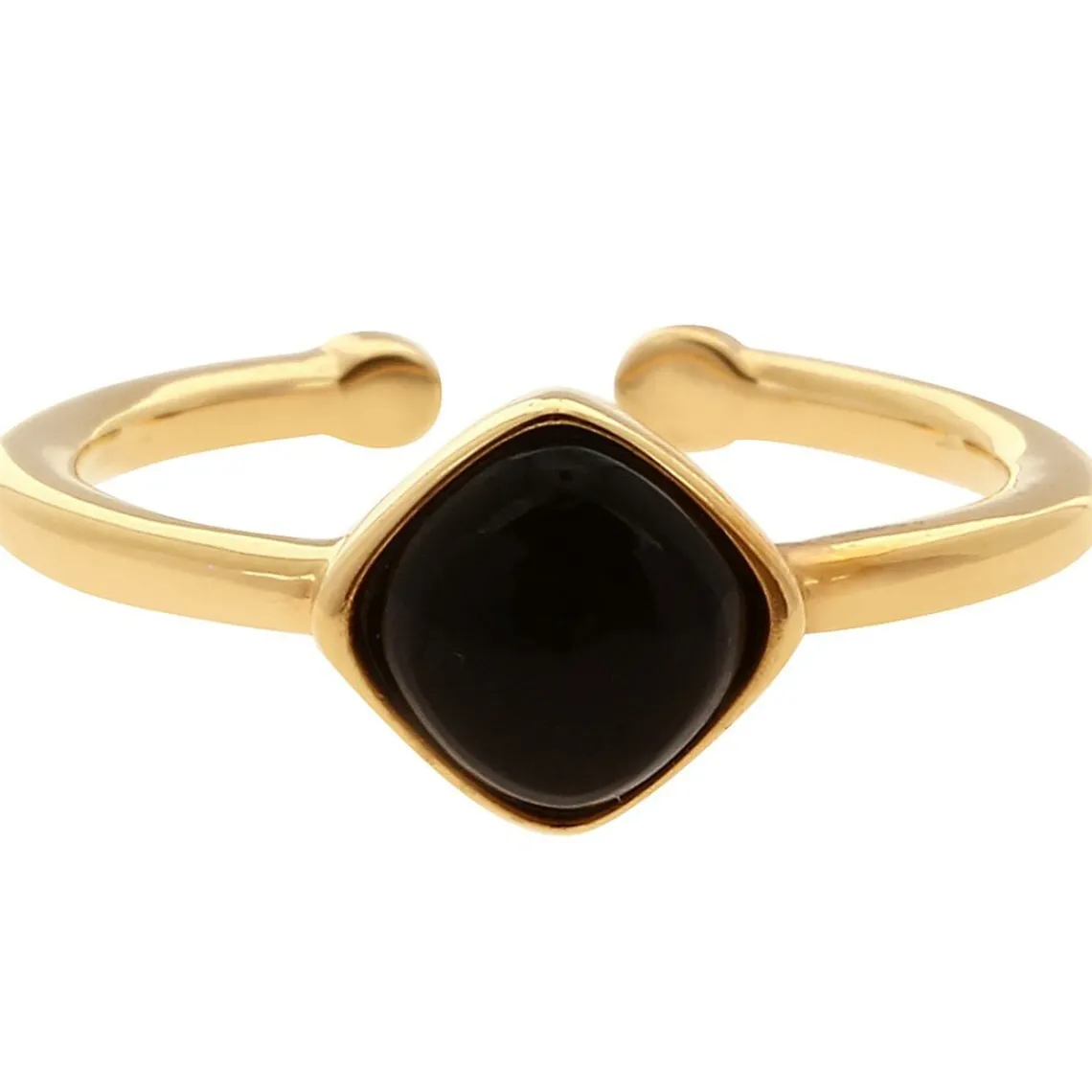 Kosma Paris Bague Kosma Ella BRSL0438-OR - Métal Doré Jaune & Onyx Noir Femme | Femme Bague