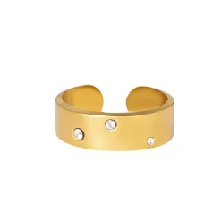 Les Interchangeables Bague A59135 - Brossée Strasse Doré Femme | Femme Bague