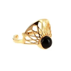 Kosma Paris Bague Mia Doré & Onyx Noir | Femme Bague