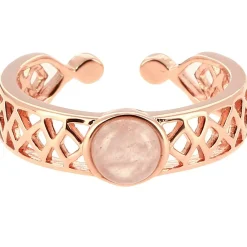 Kosma Paris Bague Mia Doré Rose & Quartz Rose | Femme Bague