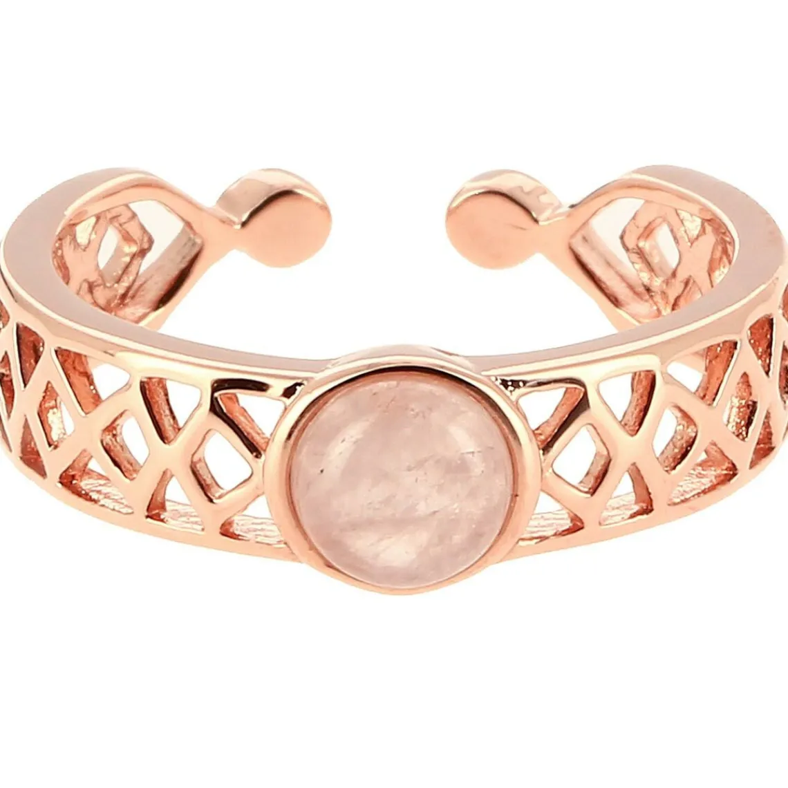 Kosma Paris Bague Mia Doré Rose & Quartz Rose | Femme Bague