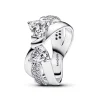 Pandora Bague Nœud Et Anneaux Entrecroisés Scintillants Argent | Femme Bague