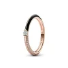 Pandora Bague ME - Anneau Double Noir et Pavé | Femme Bague