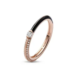 Pandora Bague ME - Anneau Double Noir et Pavé | Femme Bague