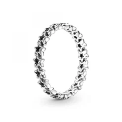 Pandora Bague Moments Couronne d'Étoiles noires Asymétriques | Femme Bague