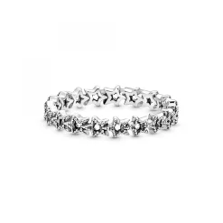 Pandora Bague Moments Couronne d'Étoiles noires Asymétriques | Femme Bague