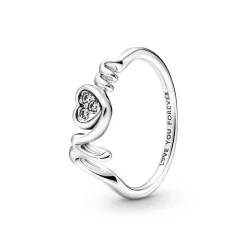 Pandora Bague Moments - Cœur Pavé Mom | Femme Bague