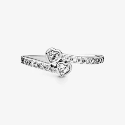 Pandora Bague Moments deux cœurs scintillants | Femme Bague