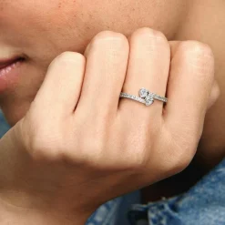 Pandora Bague Moments deux cœurs scintillants | Femme Bague
