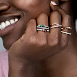 Pandora Bague Signature cœurs scintillants | Femme Bague