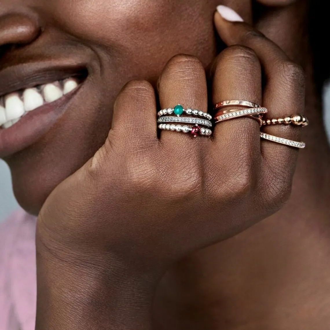 Pandora Bague Signature cœurs scintillants | Femme Bague