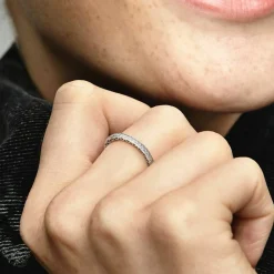 Pandora Bague Signature cœurs scintillants | Femme Bague