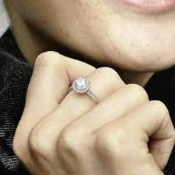 Pandora Bague Timeless Halo Scintillant Rond | Femme Bague