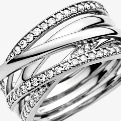 Pandora Bague Timeless lignes brillantes et scintillantes | Femme Bague