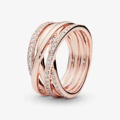 Pandora Bague Timeless Scintillante & Lignes Polies | Femme Bague