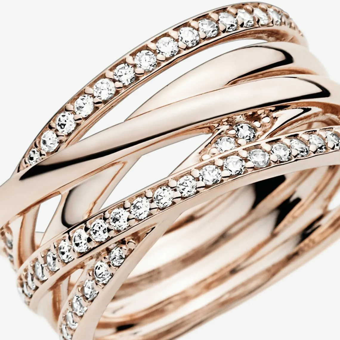 Pandora Bague Timeless Scintillante & Lignes Polies | Femme Bague