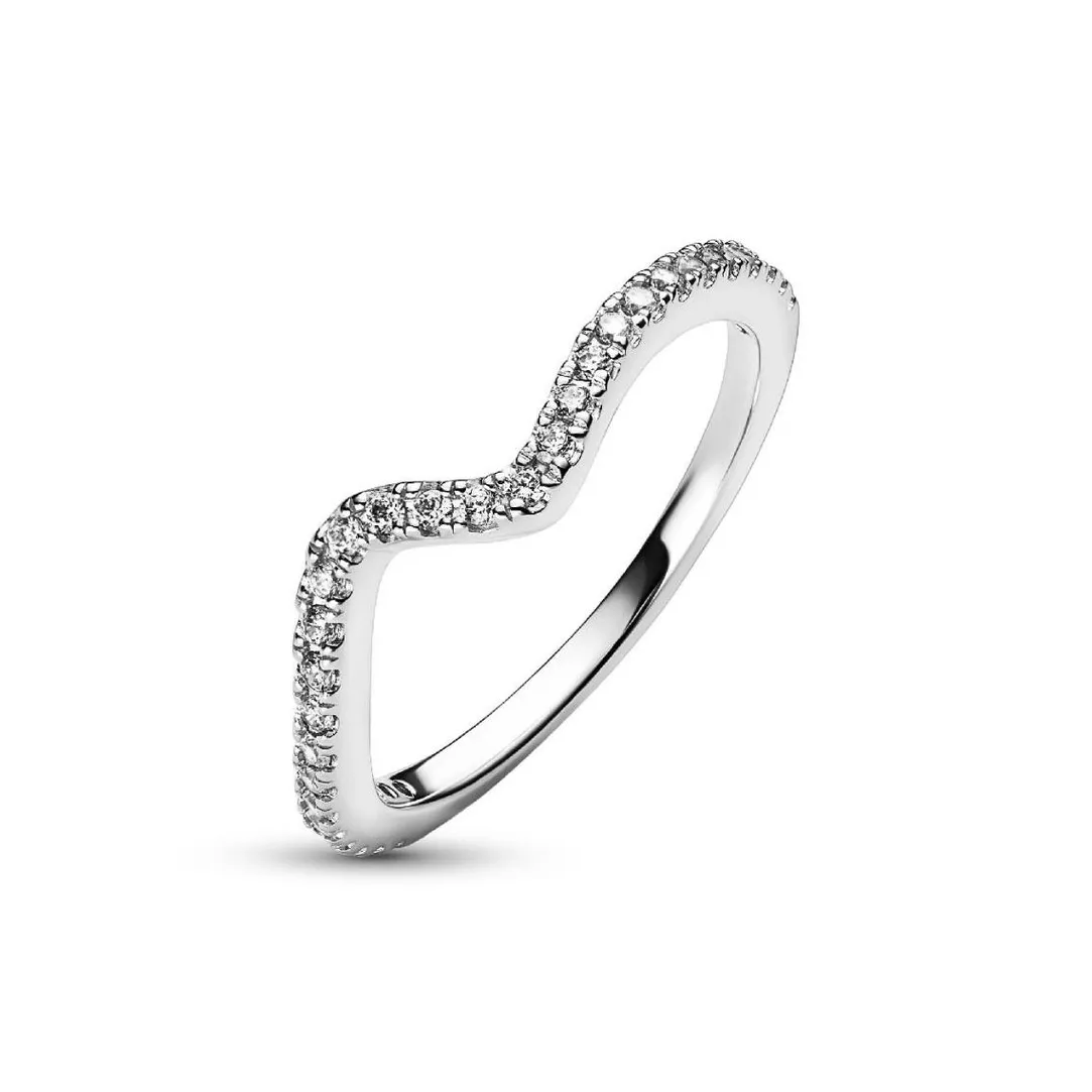 Pandora Bague - Vague Scintillante Argent | Femme Bague