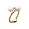 Paul Hewitt Bijoux Bague Paul Hewitt PH-FR-ROPE-G - Rope Pearl Acier Doré Femme | Femme Bague