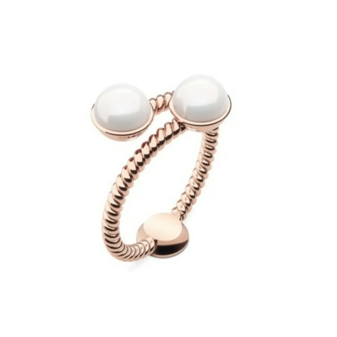 Paul Hewitt Bijoux Bague Paul Hewitt PH-FR-ROPE-R - Rope Pearl Acier Doré Rose Femme | Femme Bague