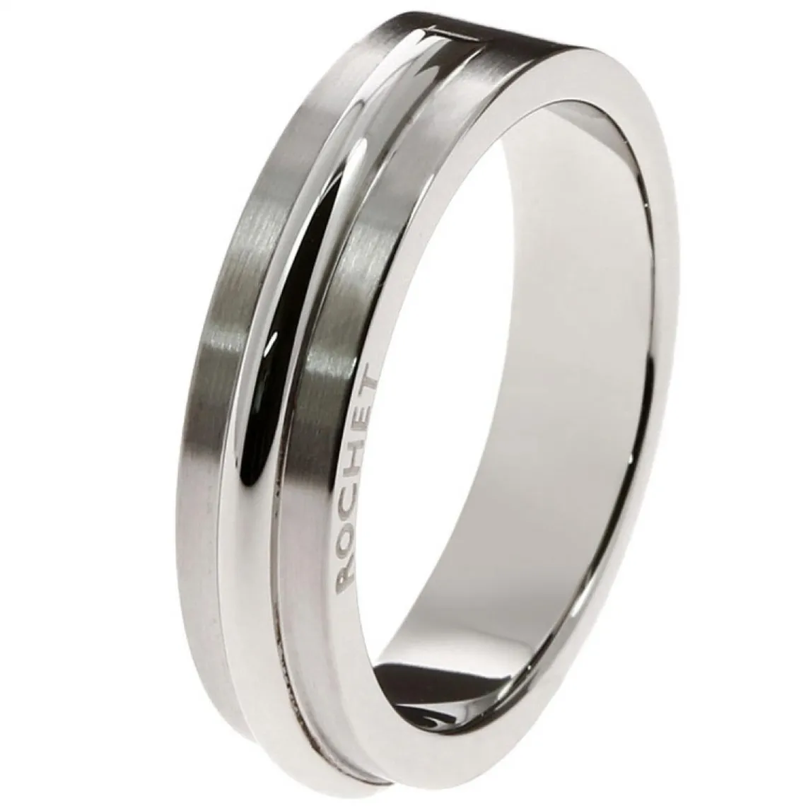 Rochet Bague A0420 - Bague Alliance Argentée Homme | Homme Bague