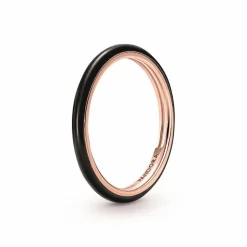 Pandora Bague Résine Façon Émail Noire ME | Femme Bague