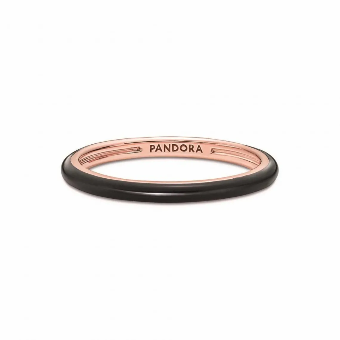 Pandora Bague Résine Façon Émail Noire ME | Femme Bague