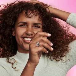 Pandora Bague Résine Façon Émail Noire ME | Femme Bague