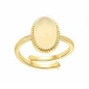 Angèle M Bijoux Bagues Femme Angèle M B2457-WHITE-ONYX - Métal Doré | Femme Bague
