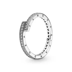Pandora Bagues Femme Bague Chevauchement Scintillant Signature - 199491C01 Argent | Femme Bague