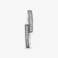 Pandora Bagues Femme Bague Chevauchement Scintillant Signature - 199491C01 Argent | Femme Bague