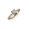 MYC-Paris Bague Simple Square DR0347-G - Doré Et Cristal | Femme Bague