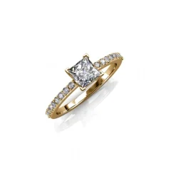 MYC-Paris Bague Simple Square DR0347-G - Doré Et Cristal | Femme Bague