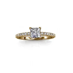 MYC-Paris Bague Simple Square DR0347-G - Doré Et Cristal | Femme Bague