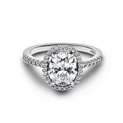 Pandora Bague Spectaculaire Halo Ovale Scintillant | Femme Bague