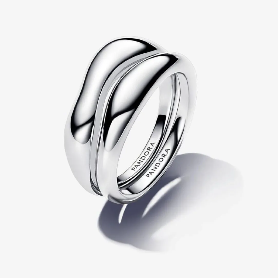 Pandora Bagues Superposables de Forme Organique Argent | Femme Bague