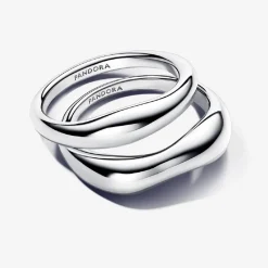 Pandora Bagues Superposables de Forme Organique Argent | Femme Bague