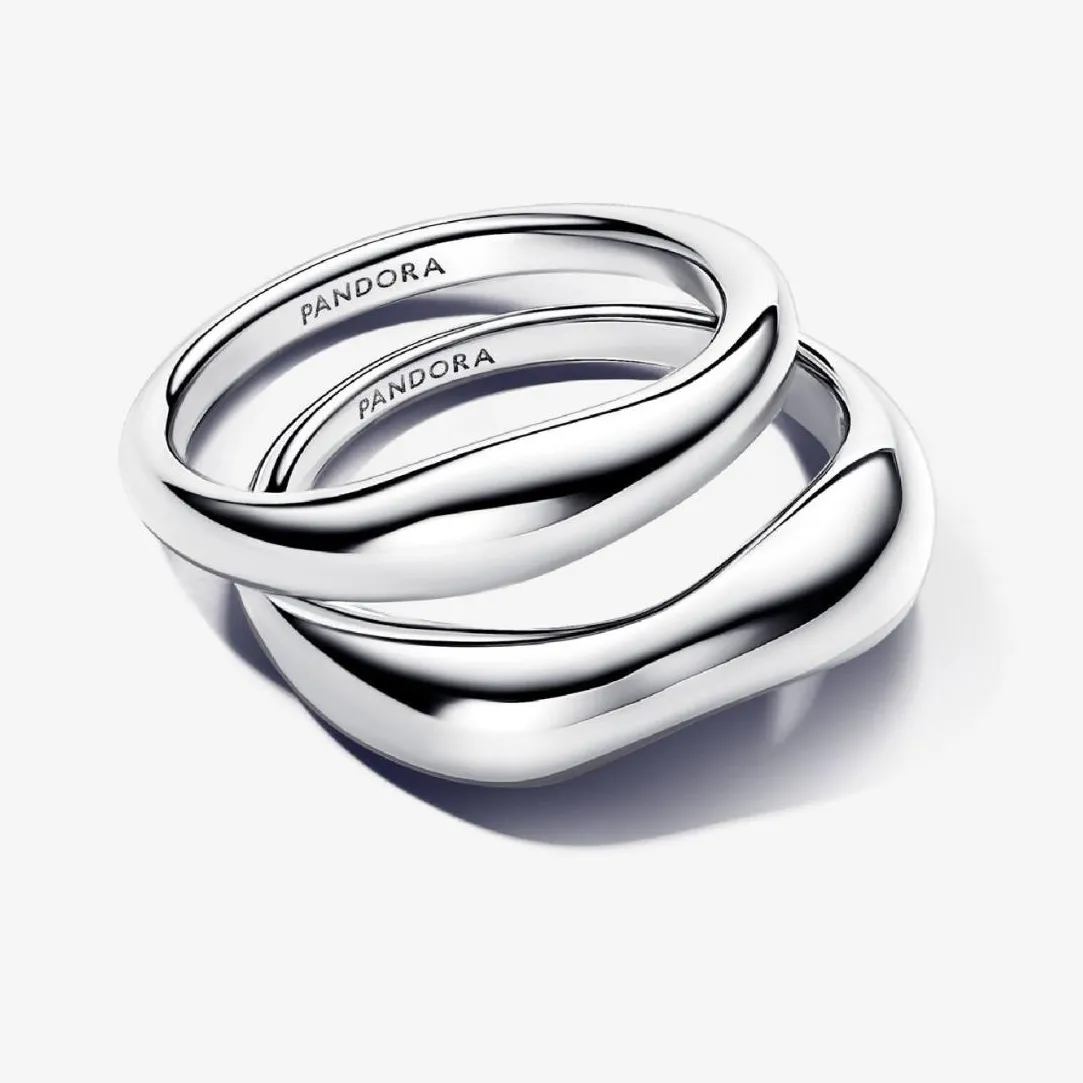 Pandora Bagues Superposables de Forme Organique Argent | Femme Bague