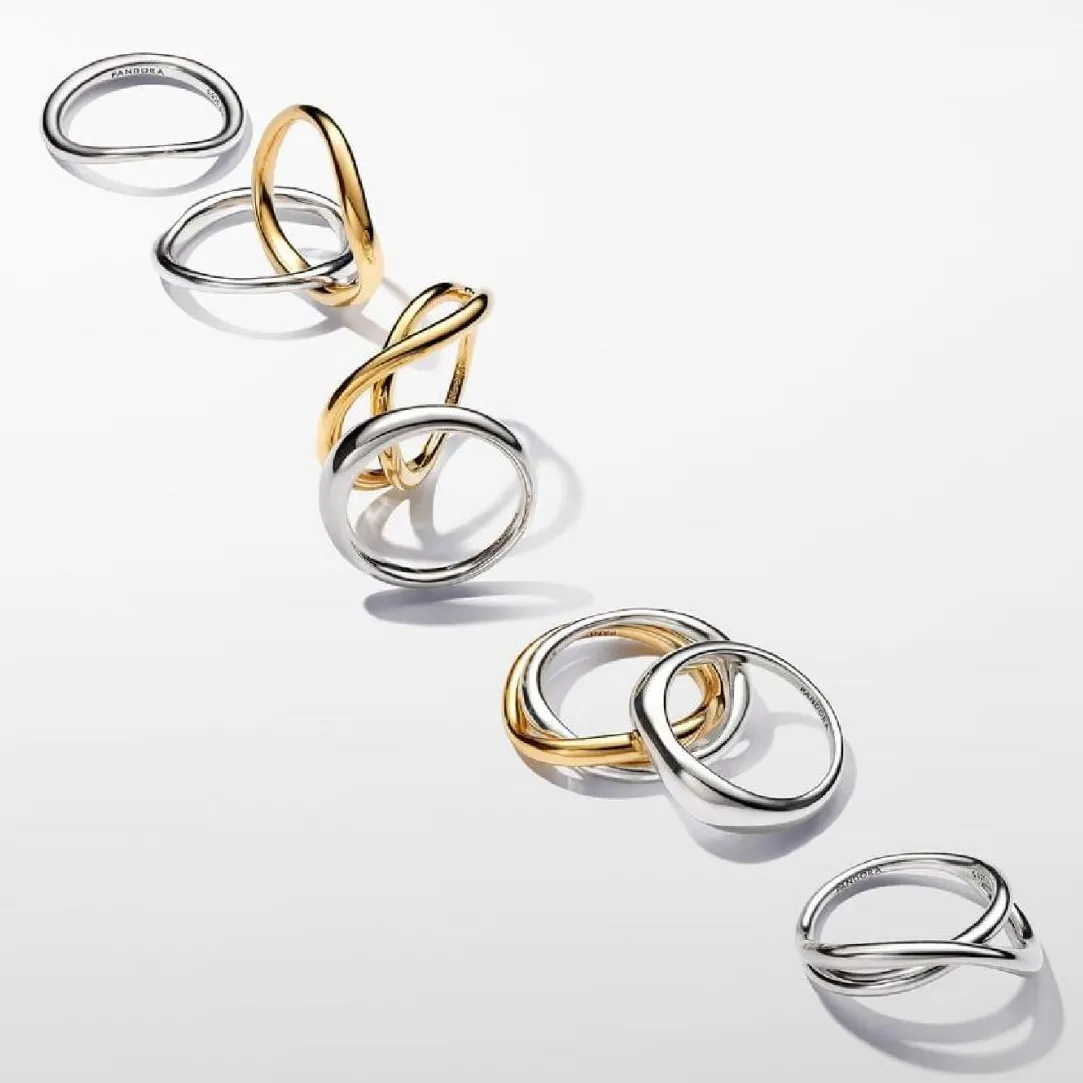 Pandora Bagues Superposables de Forme Organique Argent | Femme Bague