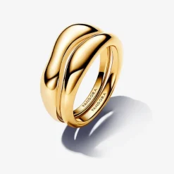 Pandora Bagues Superposables de Forme Organique Doré | Femme Bague