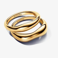 Pandora Bagues Superposables de Forme Organique Doré | Femme Bague