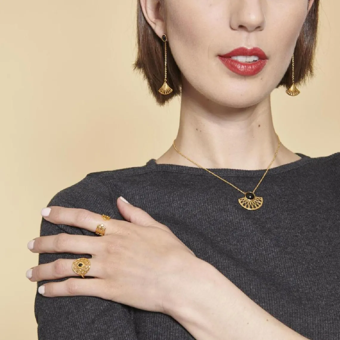 Kosma Paris Bague Stella Oxyde Doré | Femme Bague