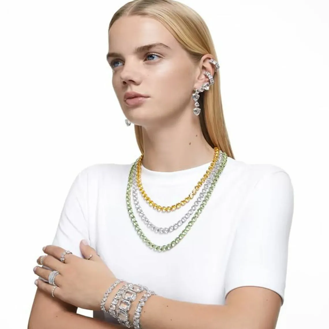 Swarovski Bijoux Bague Swarovski Classic Jewelry VITTORE-XL-CZWH-RHS - Bague Acier Sertie Femme | Femme Bague