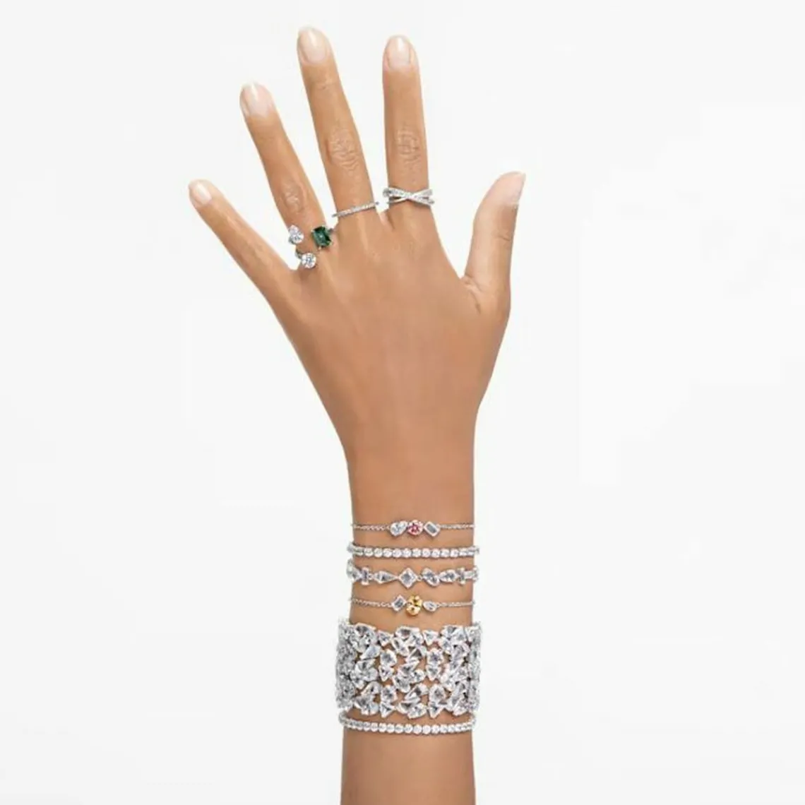 Swarovski Bijoux Bague Swarovski Classic Jewelry VITTORE-XL-CZWH-RHS - Bague Acier Sertie Femme | Femme Bague