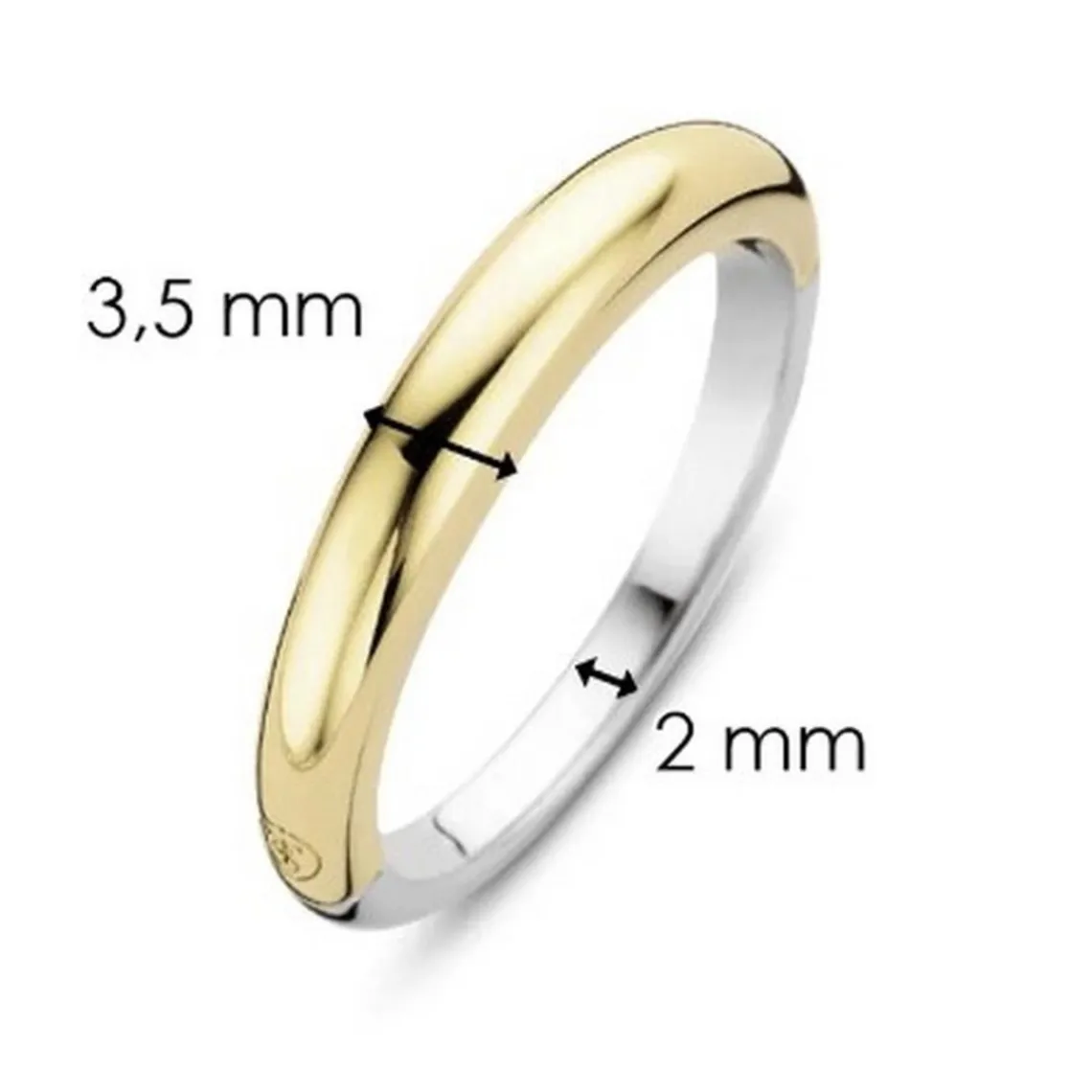 Ti Sento Bague 12104SY - Bague Argent Anneau Doré Femme | Femme Bague